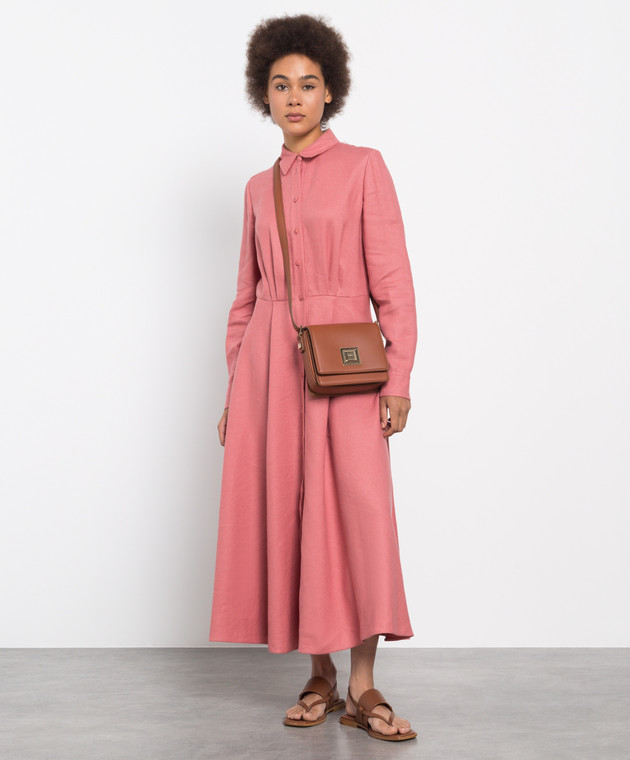 Loro Piana - Pink linen shirt dress FAM1977 - shop with European delivery  at Symbol