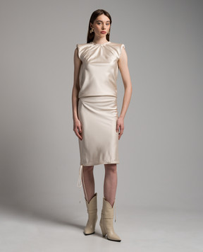 The Attico Beige midi dress 242WCM98E093