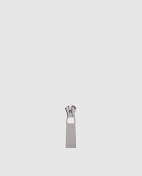 Off-White Silver single earring in the form of a zipper puller OMOD111S24MET001