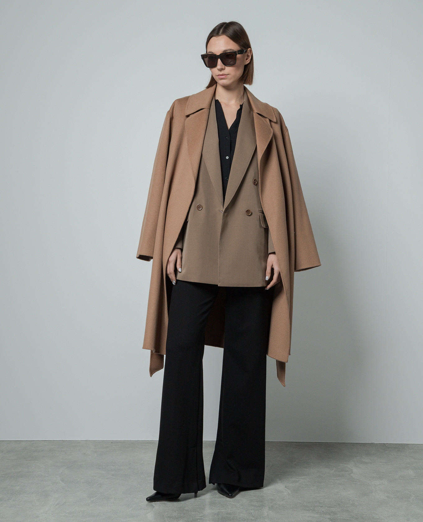 

LEVICO brown double-breasted wool jacket Max Mara