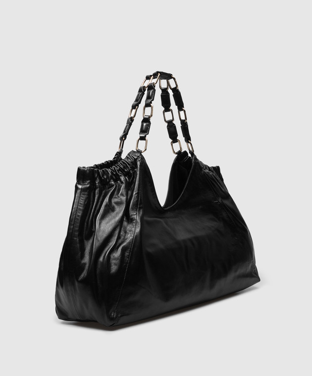 Anine Bing - KATE black leather tote bag with logo