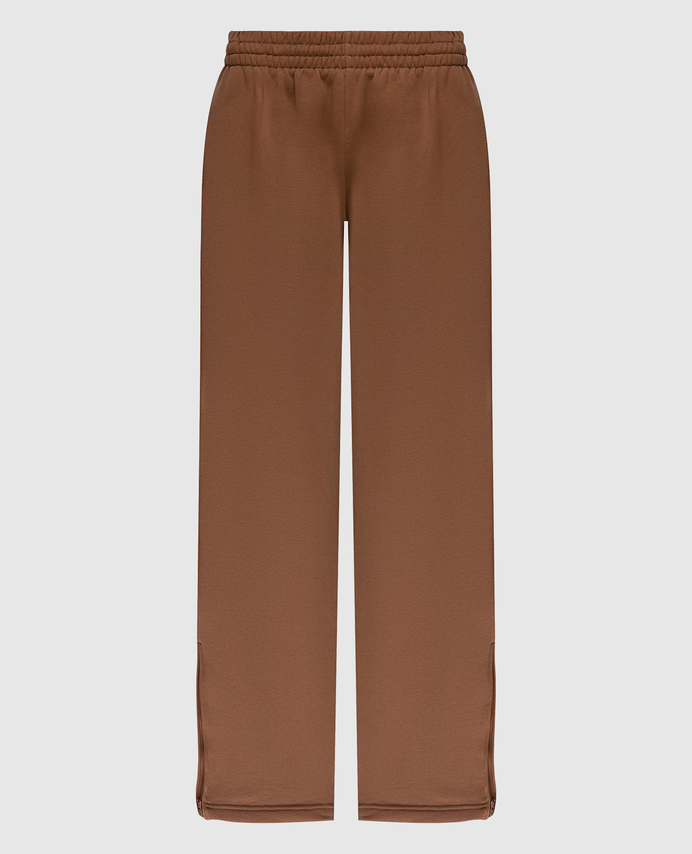 Brown sweatpants with zippers wardrobe.nyc