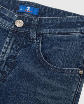 Stefano Ricci Children's blue jeans with logo YFT7405080K201