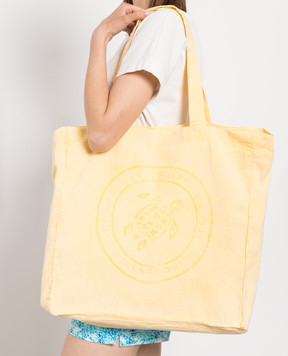 Vilebrequin Babel yellow linen beach bag BBLH3104w