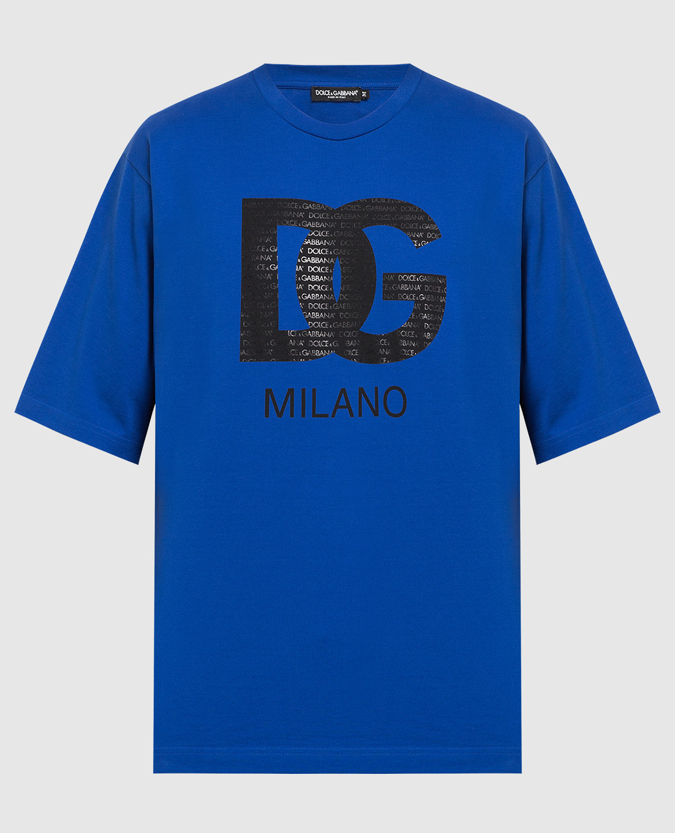Blue t-shirt with logo print dolce&gabbana