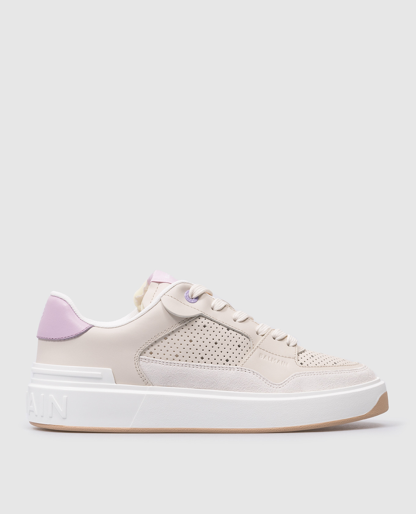 

B-Court Flip logo sneakers in beige leather Balmain, Бежевый