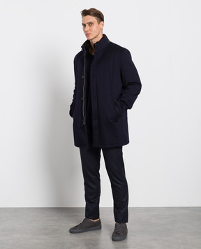 Enrico Mandelli Navy blue cashmere coat A5T7674820