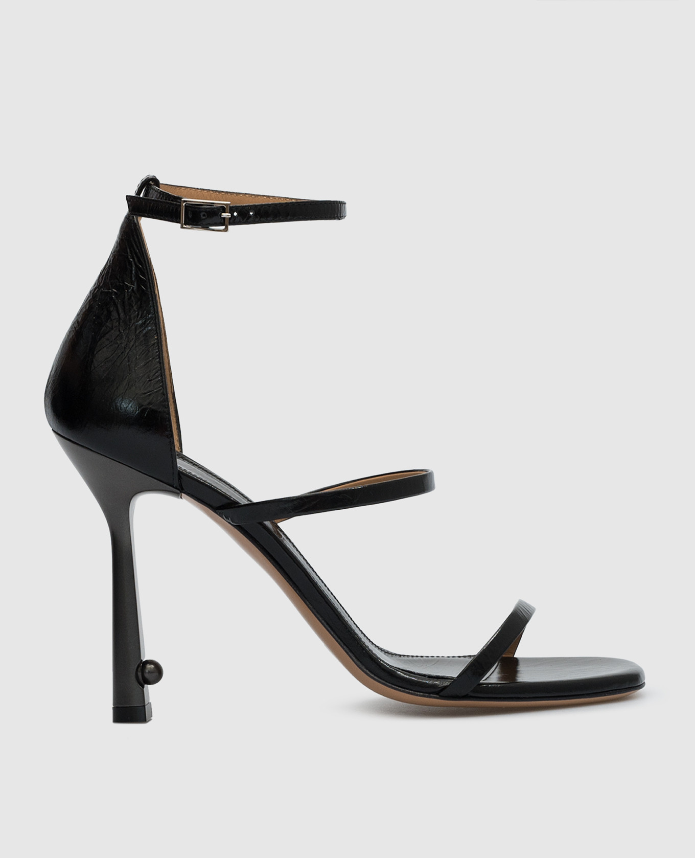 Black leather sandals off-white