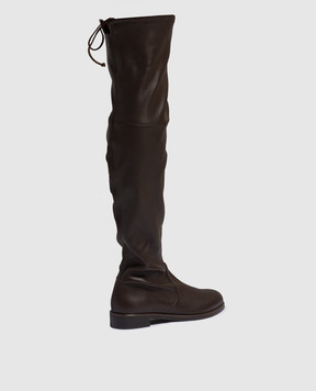 Stuart Weitzman Lowland Bold Drawstring Brown Leather Boots SG130