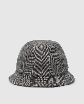 Stefano Ricci Children's gray wool and cashmere pattern panama YVF4550PWC801