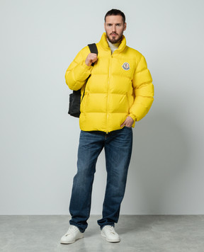 Moncler Yellow Citala down jacket with logo 1A000155396L