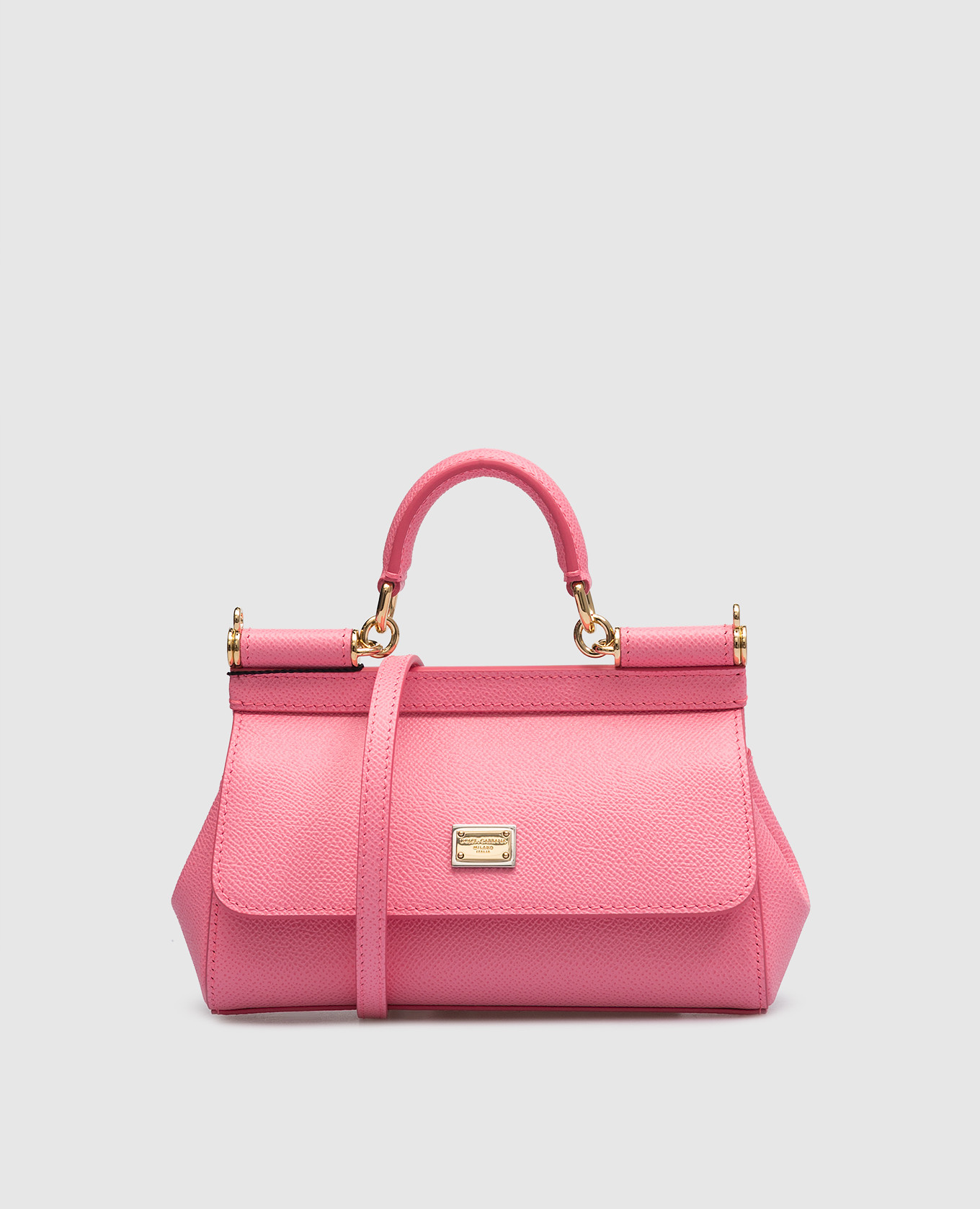 Dolce Gabbana - Mini Sicily pink leather bag with logo BB7116A1001 - shop with European delivery at Symbol