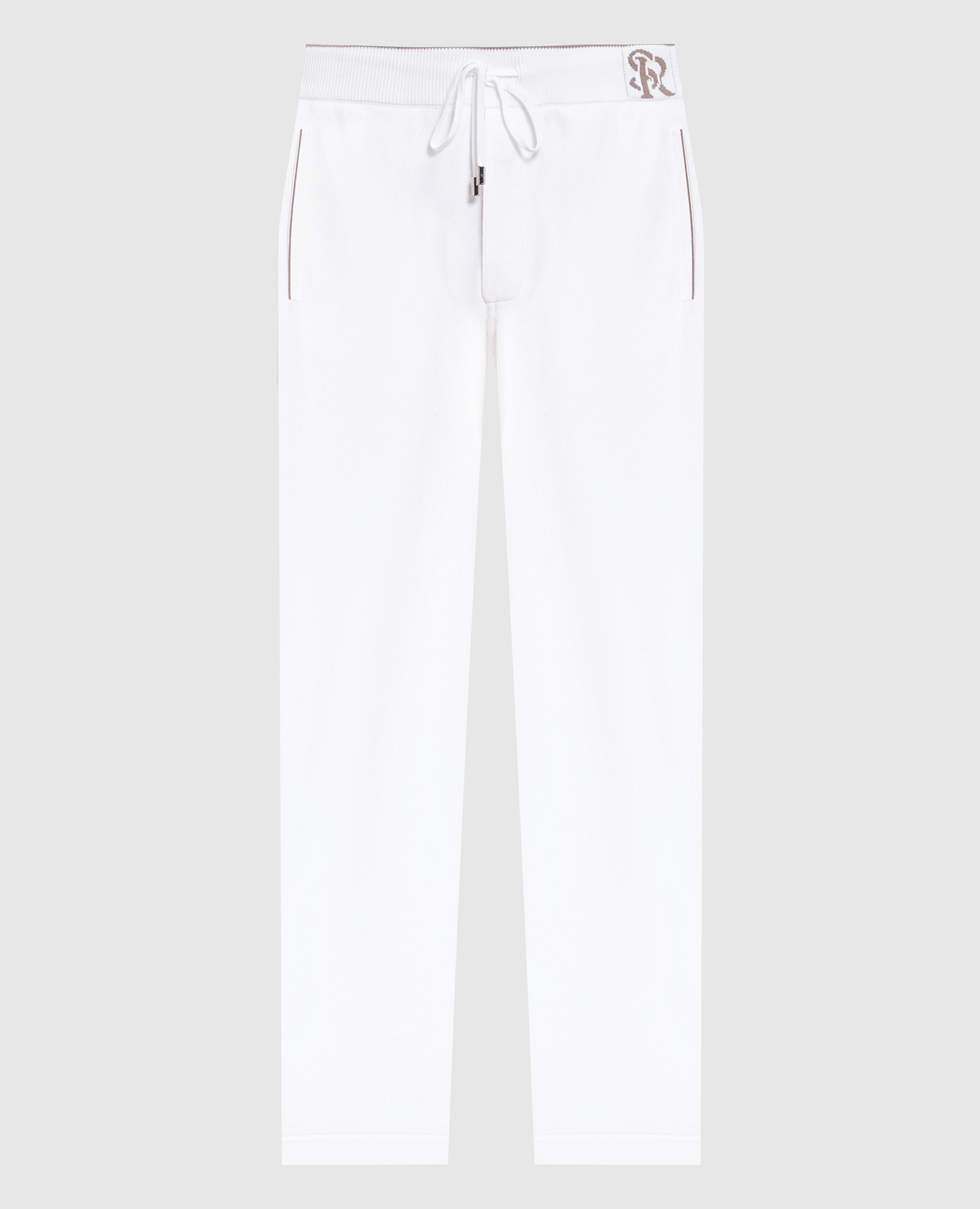 White sweatpants with a logo pattern stefano ricci