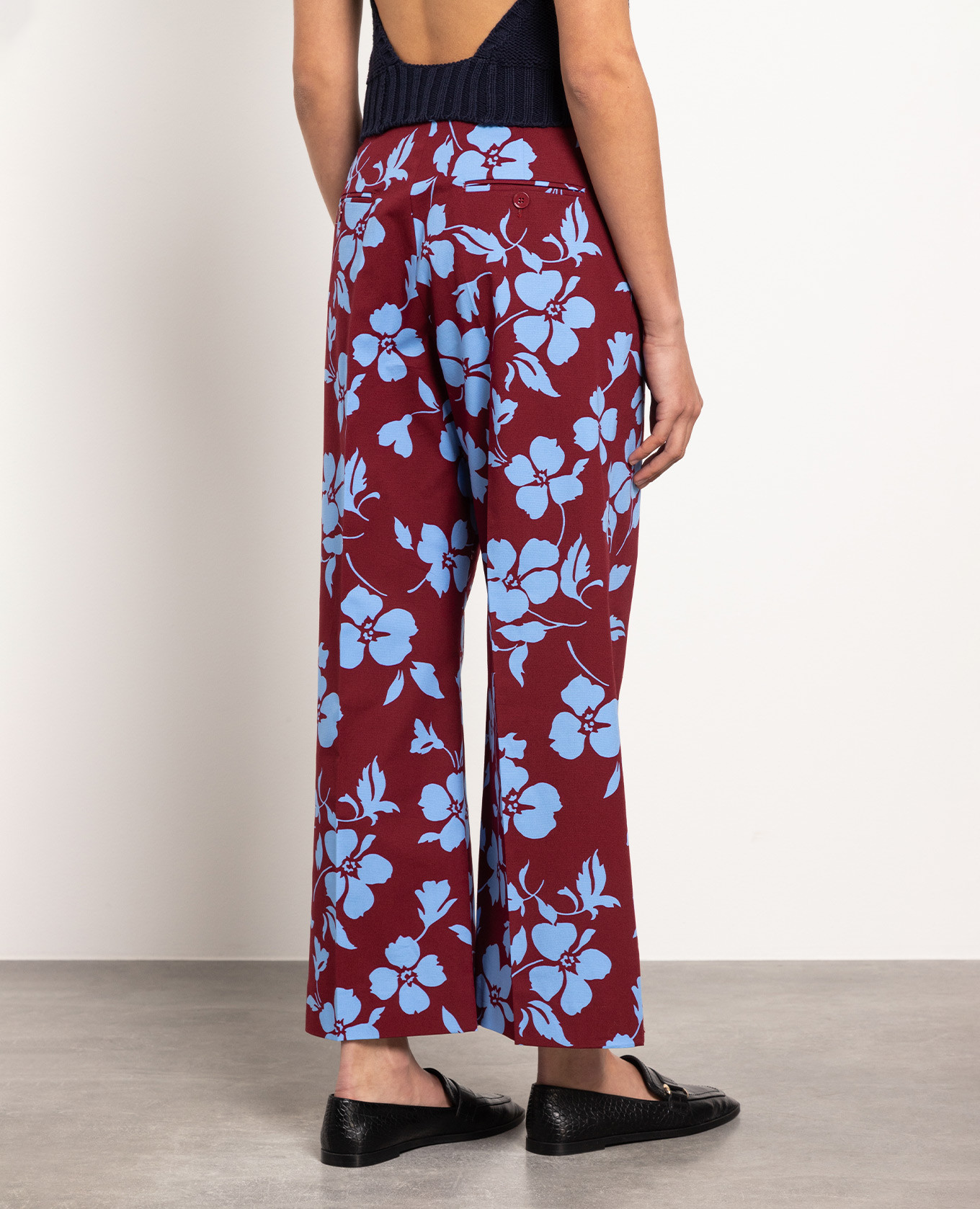 Stegola burgundy pants in a floral print Max Mara Weekend 4