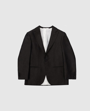 Stefano Ricci Children's black patterned silk jacket Y4RF372000HC3094