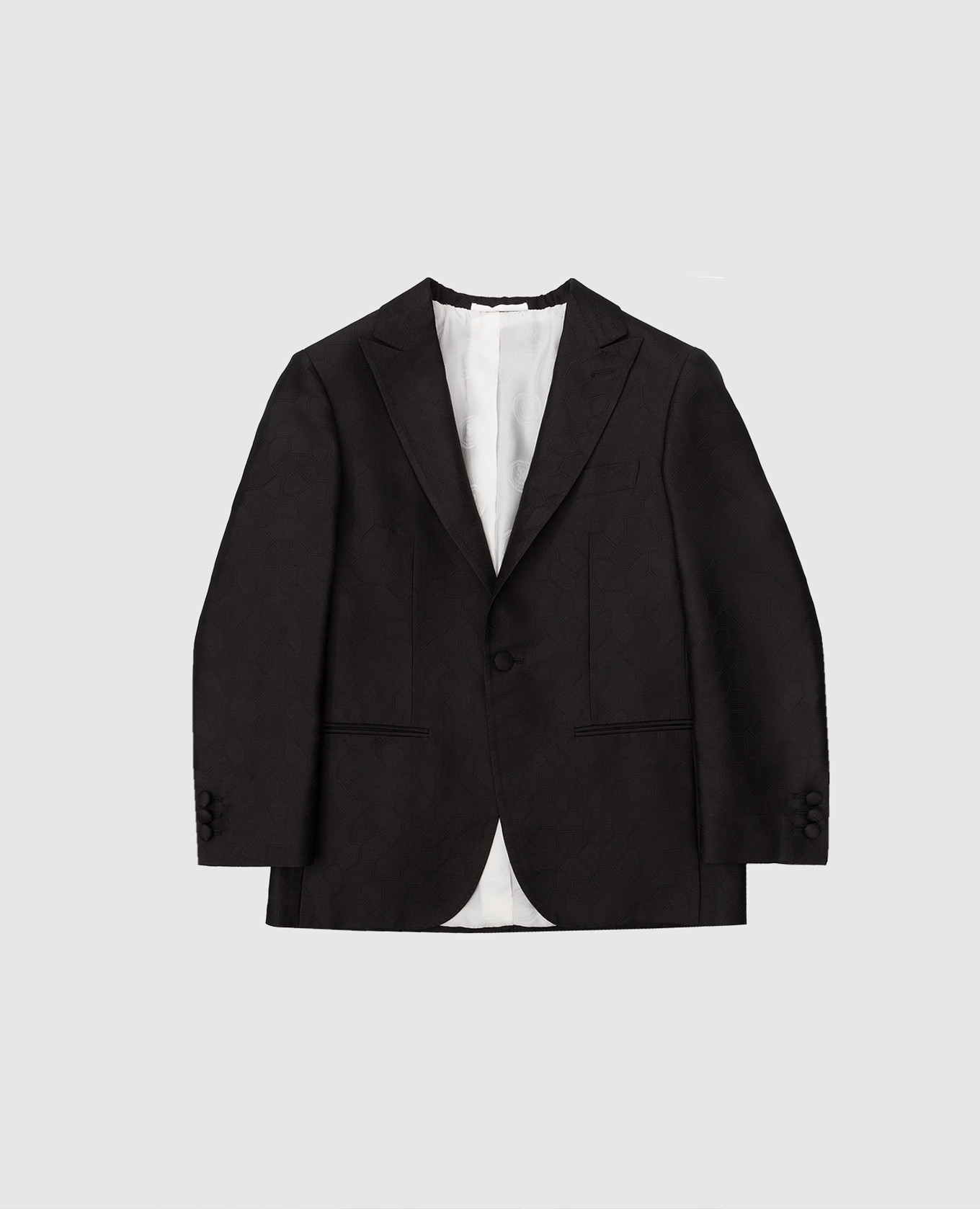 

Children's black patterned silk jacket Stefano Ricci