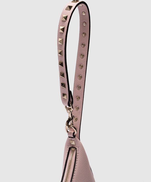 Valentino - Mini Rockstud pink leather hobo bag 3W0P0Z66TAG
