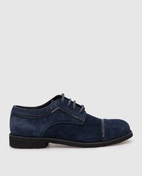 Stefano Ricci Kids Navy Suede Derbies YRU59CG887SDVTS