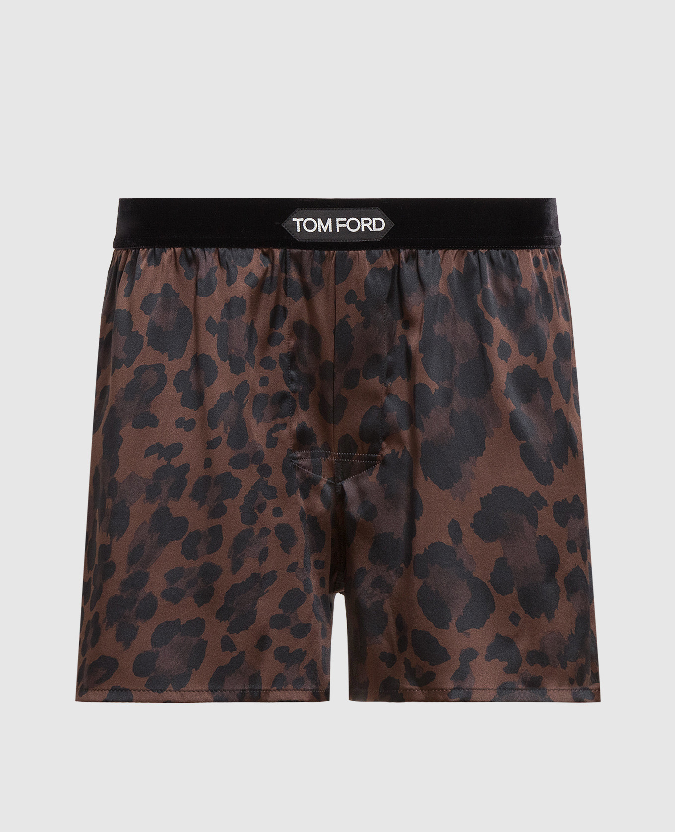 

Brown leopard print silk boxer briefs Tom Ford, Коричневый