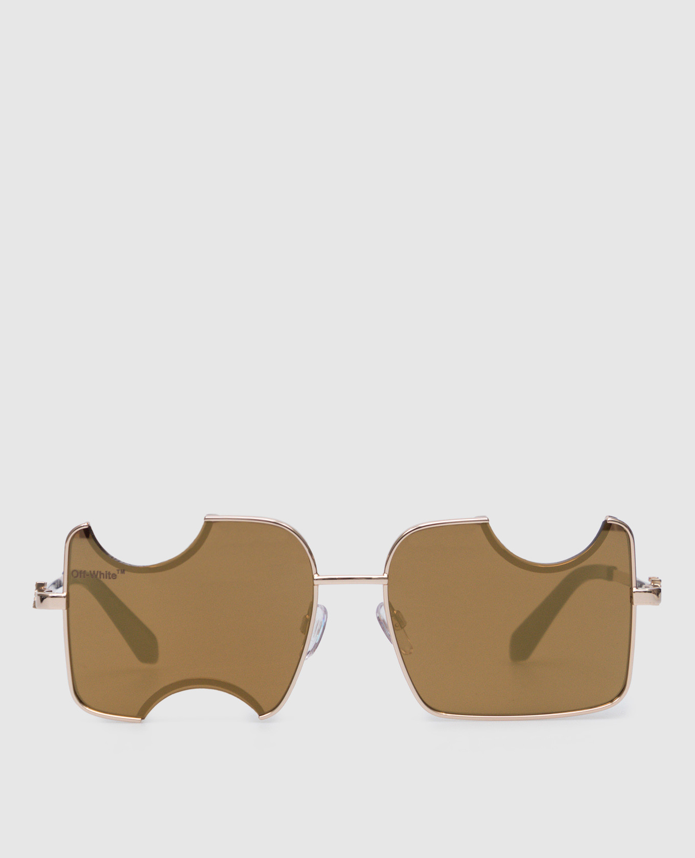 Off-White Gold Salvador sunglasses with textured logo