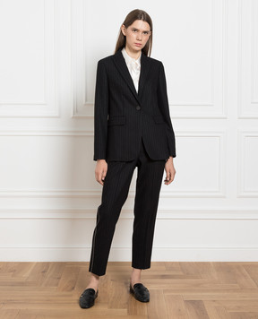 Peserico Black striped jacket S0160301991