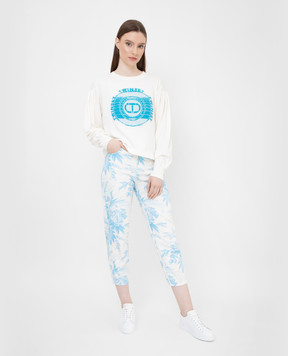 Twinset Cropped jeans in Floral Toile De Jouy print 221TP275A