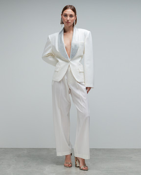 Giuseppe Di Morabito Milano White wool jacket with crystals PF23074JA229