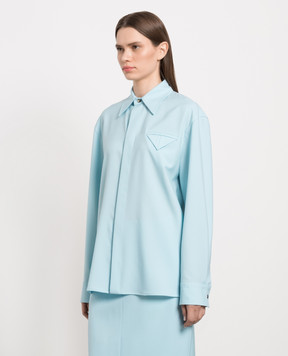Bottega Veneta Blue shirt made of wool 707895V25W0