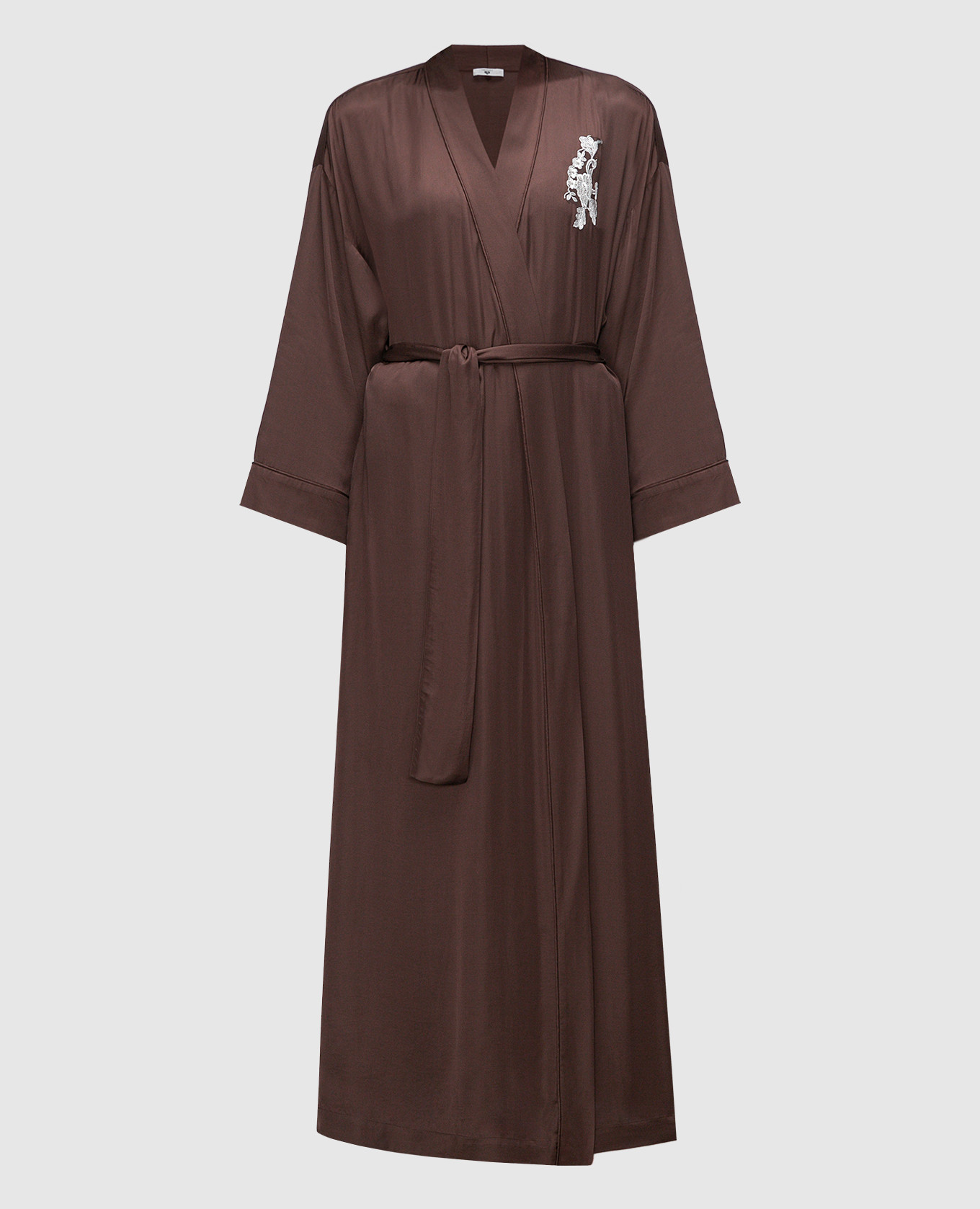 

Brown robe with embroidery Twinset, Коричневый