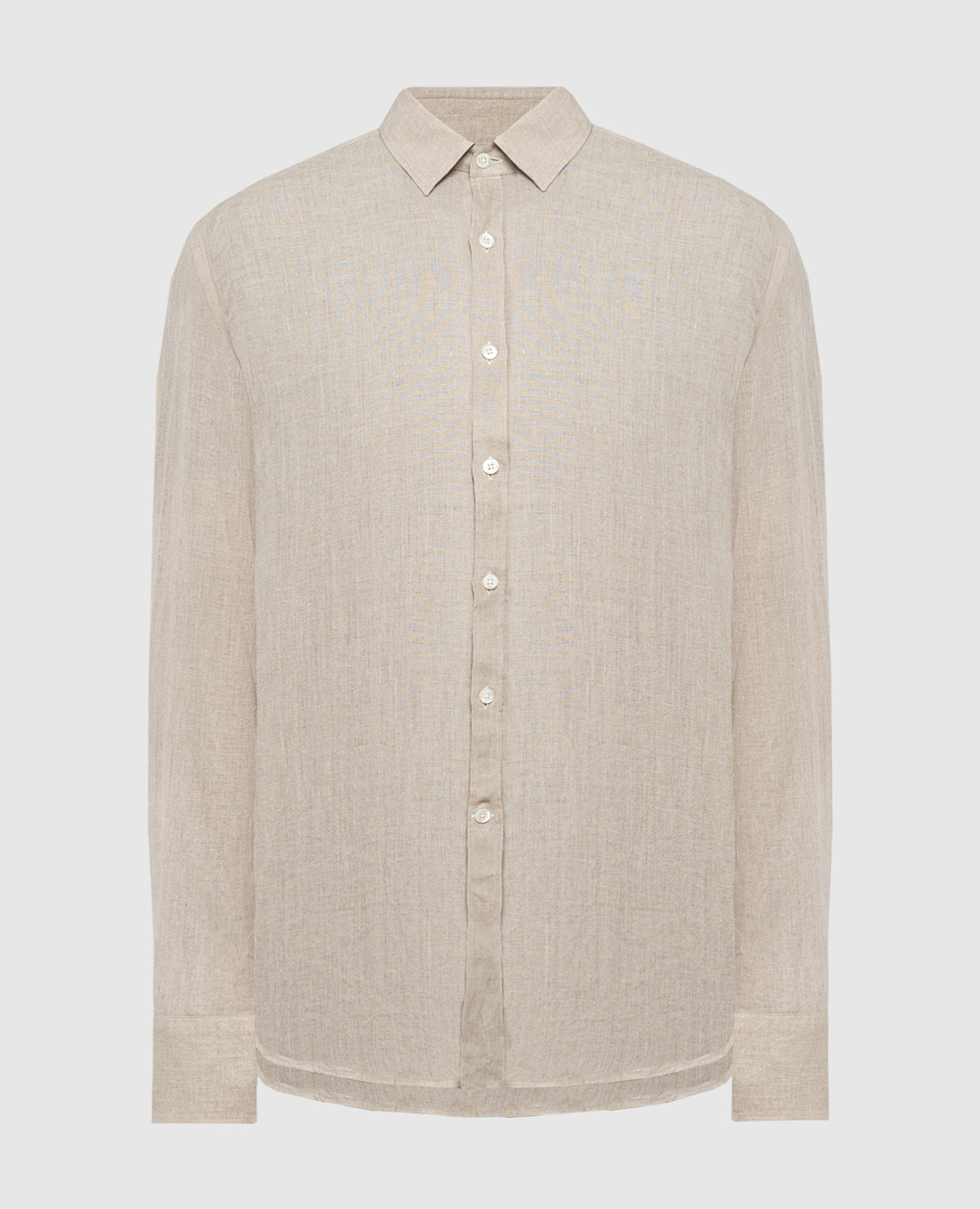 

Beige linen shirt Canali, Бежевый