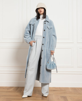 Simonetta Ravizza Blue leather pants MARTILEATHER