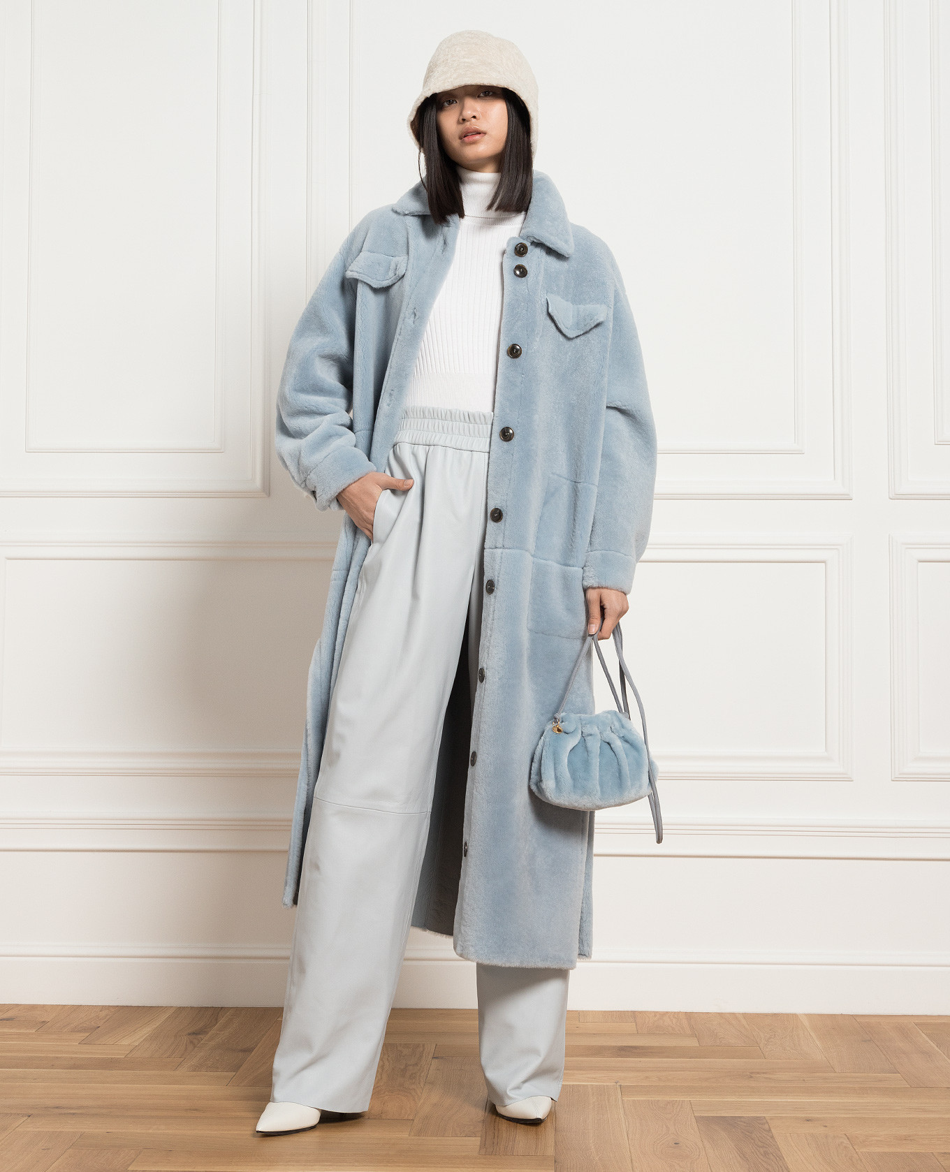 

Blue leather pants Simonetta Ravizza, Light blue