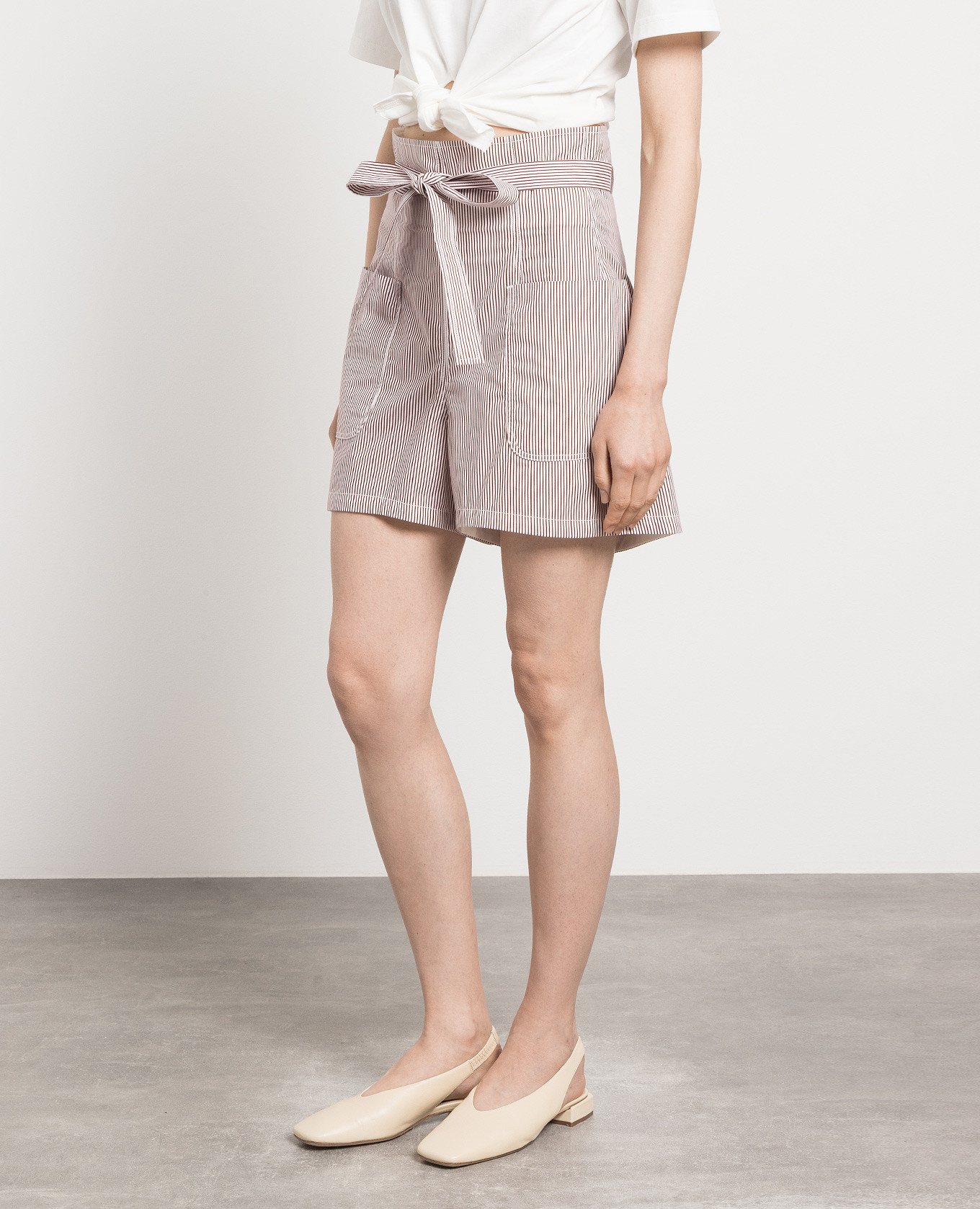 Burgundy striped shorts Philosophy di Lorenzo Serafini 3
