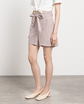 Philosophy di Lorenzo Serafini Burgundy striped shorts A03332158