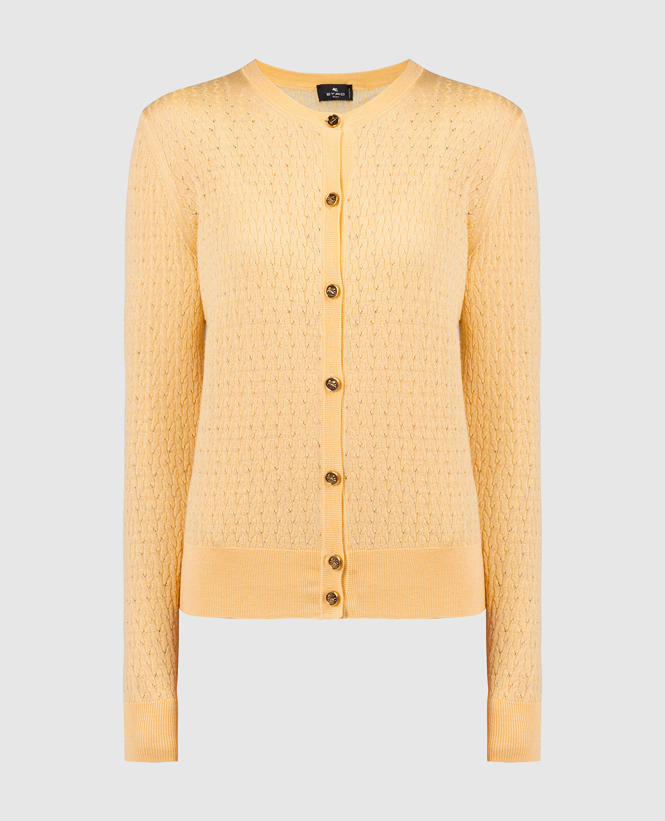 

Yellow cardigan made of wool in a textured pattern Etro
