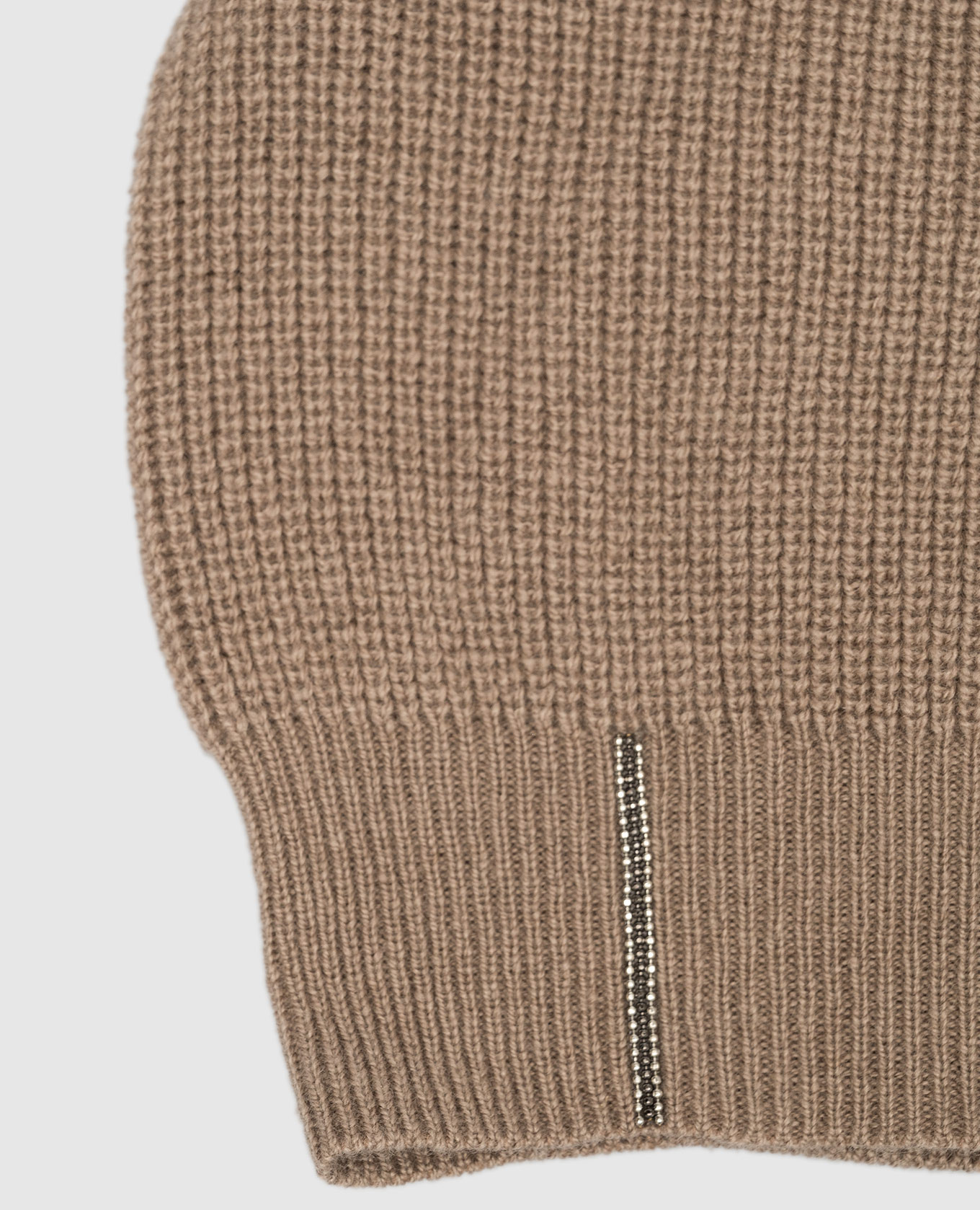 Brown hat made of wool, silk and cashmere with a monil chain Peserico 4