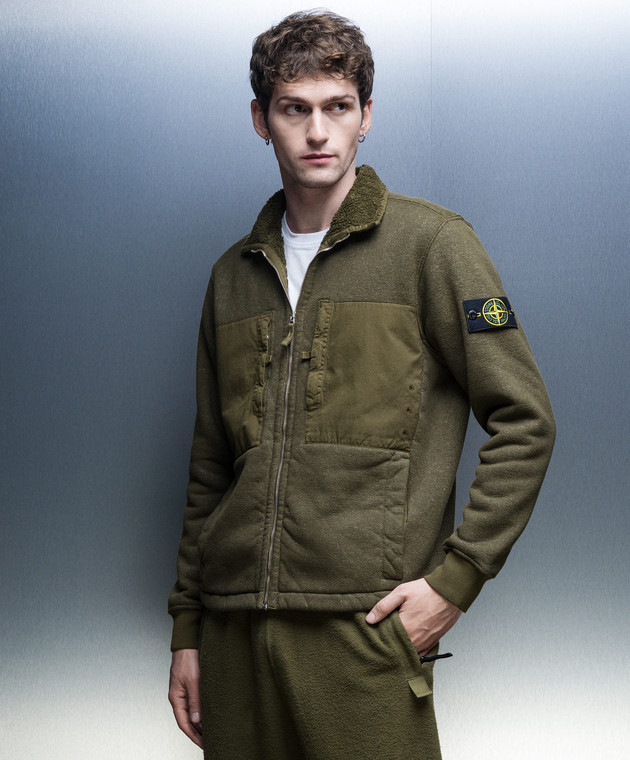 Khaki green stone island jacket best sale