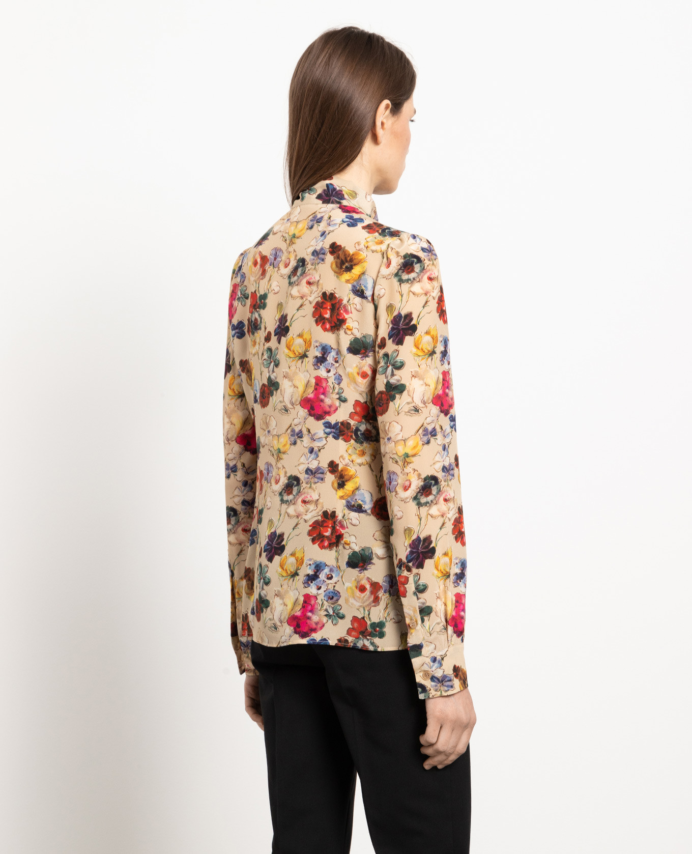 Beige silk blouse with floral print Dolce&Gabbana 4