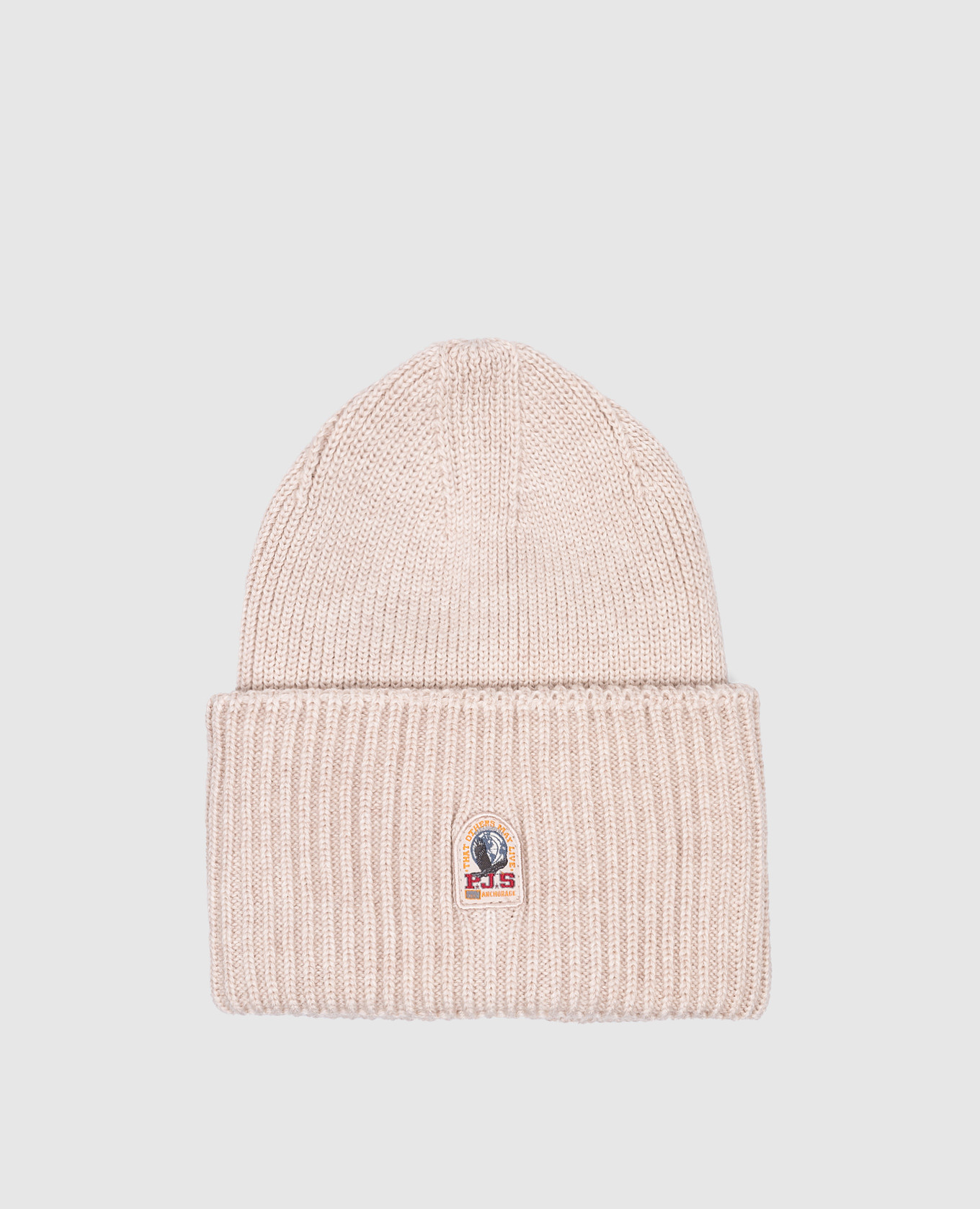 

Basic beige wool cap with logo patch Parajumpers
