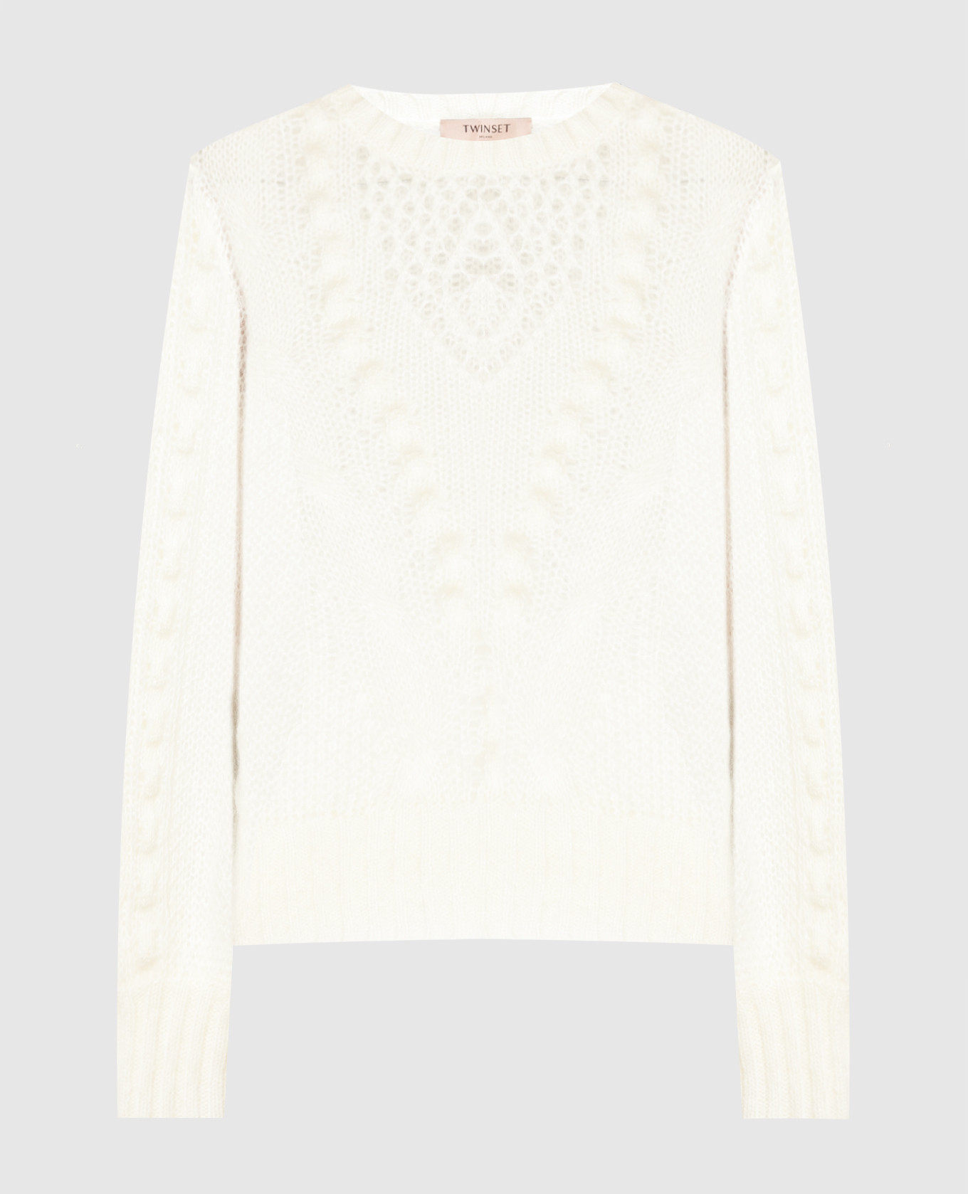 

White openwork sweater in a pattern Twinset, Белый