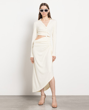 Off-White White dress with drapery OWDB455S23FAB001