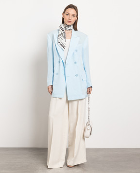 Max Mara Sportmax Zelig blue double-breasted jacket with a reaper effect ZELIG