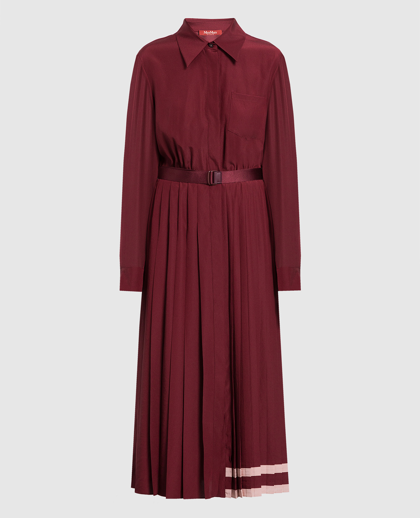 

Sandalo burgundy pleated shirt dress Max Mara