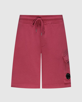 C.P. Company Burgundy shorts with a logo MSB101A110044R