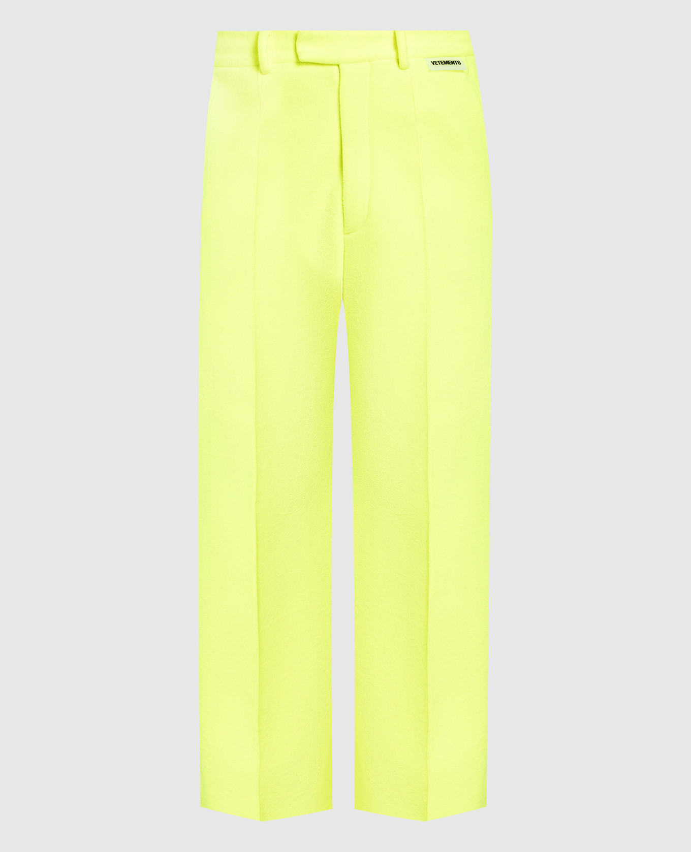 Yellow pants with a logo vetements