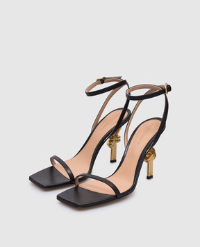 Bottega Veneta Black leather sandals with curved heels 775470V3VN0