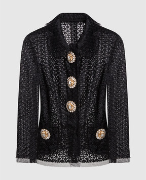 Dolce&Gabbana Black jacket with crystals I2B26WHLMCZ