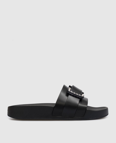 Sergio Rossi - Black Jelly sliders with crystals B01030MFI687