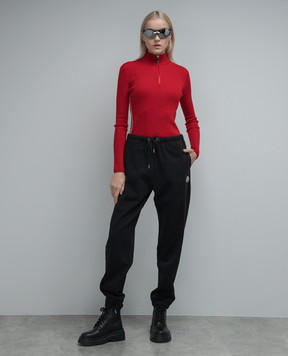 Moncler Red wool golf with logo pattern 9F00001M1131