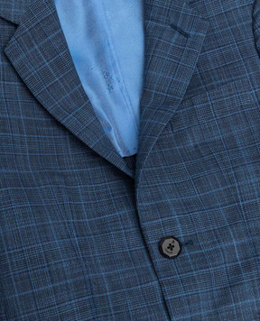 Stefano Ricci Children's blue plaid suit Y1SM732900BI09HC